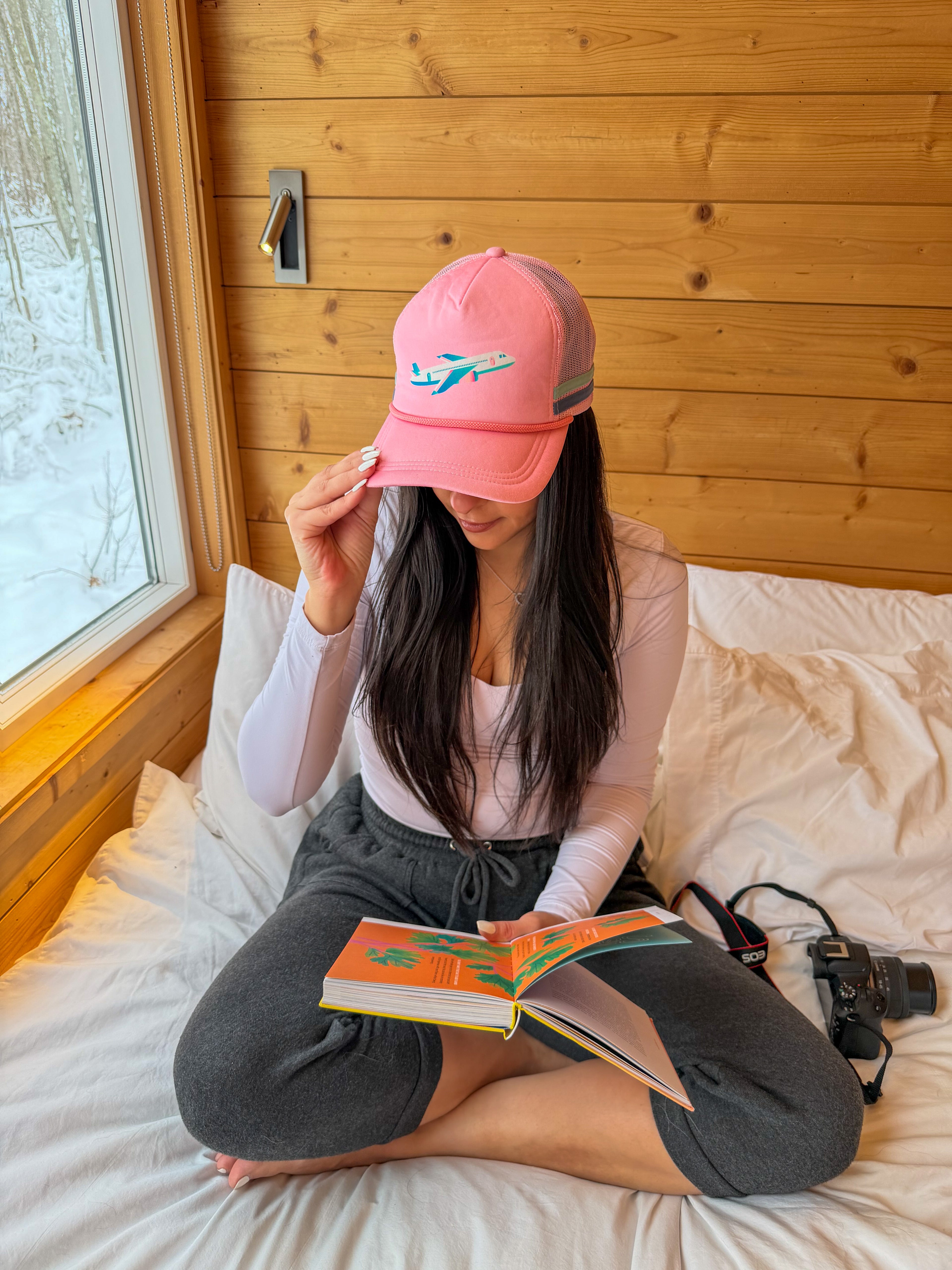 Vintage Airplane Pink Trucker Hat