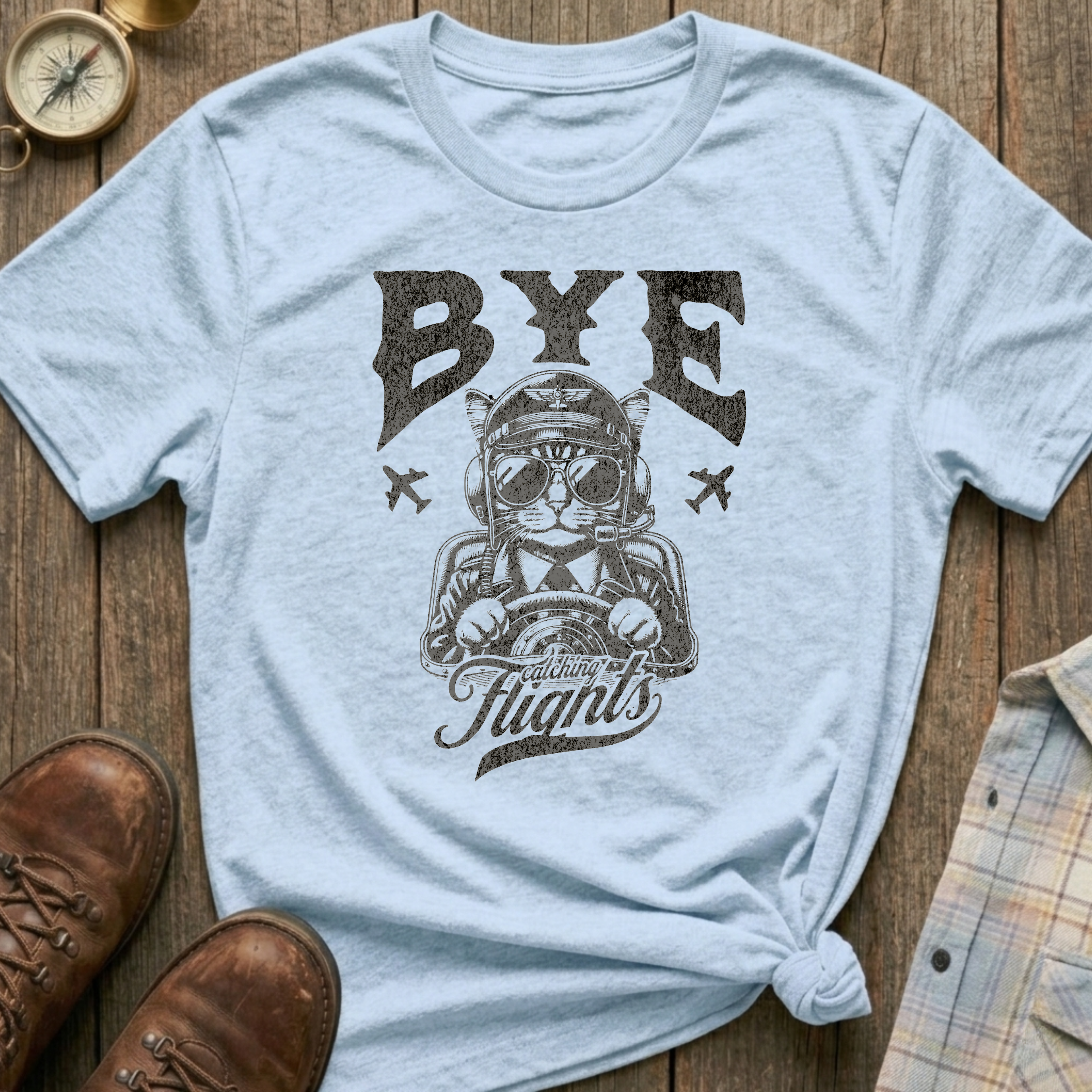 Bye Pilot Cat T-Shirt