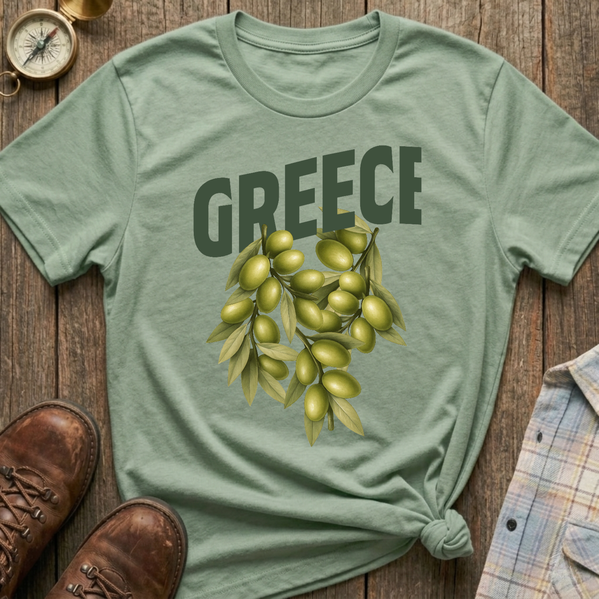 Greece Olive T-Shirt