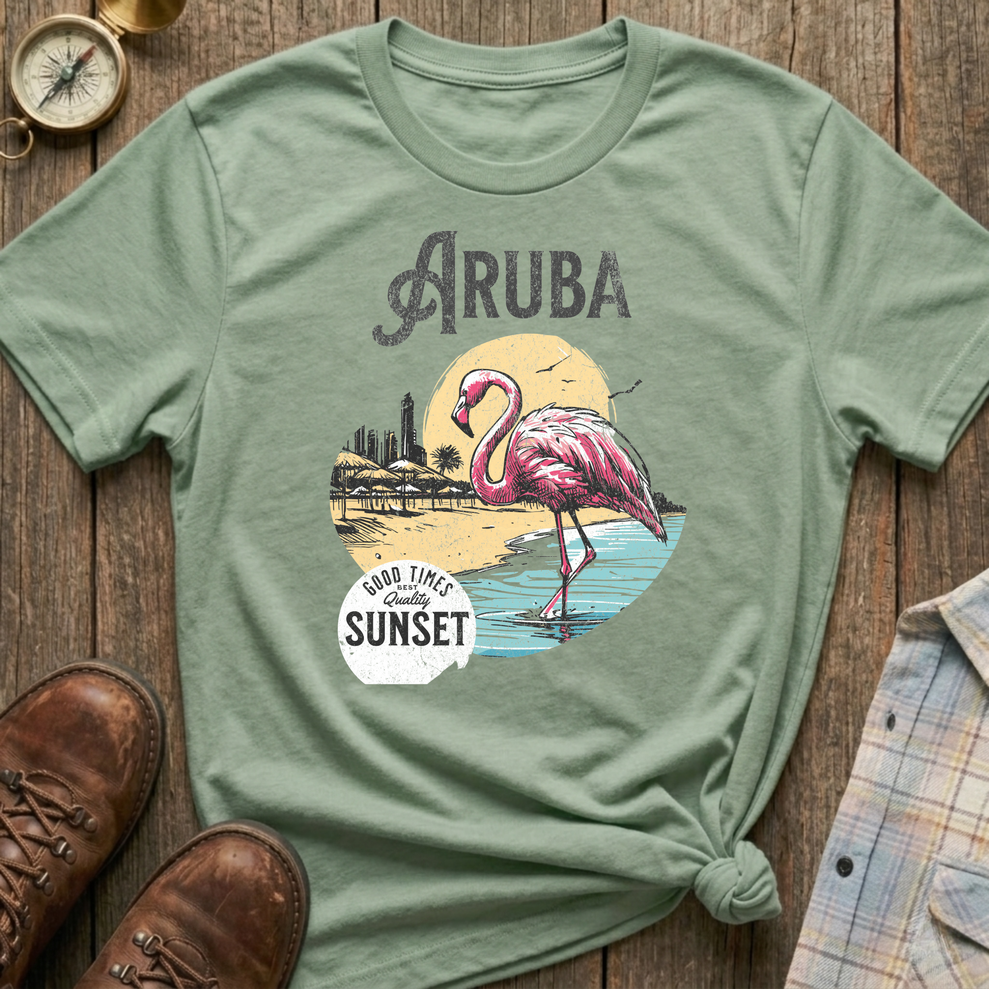 Aruba Flamingo T-Shirt