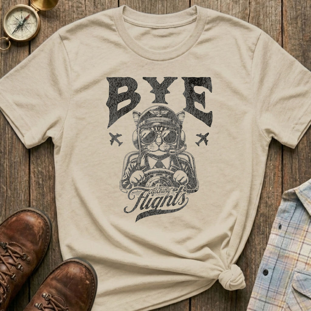 Bye Pilot Cat T-Shirt