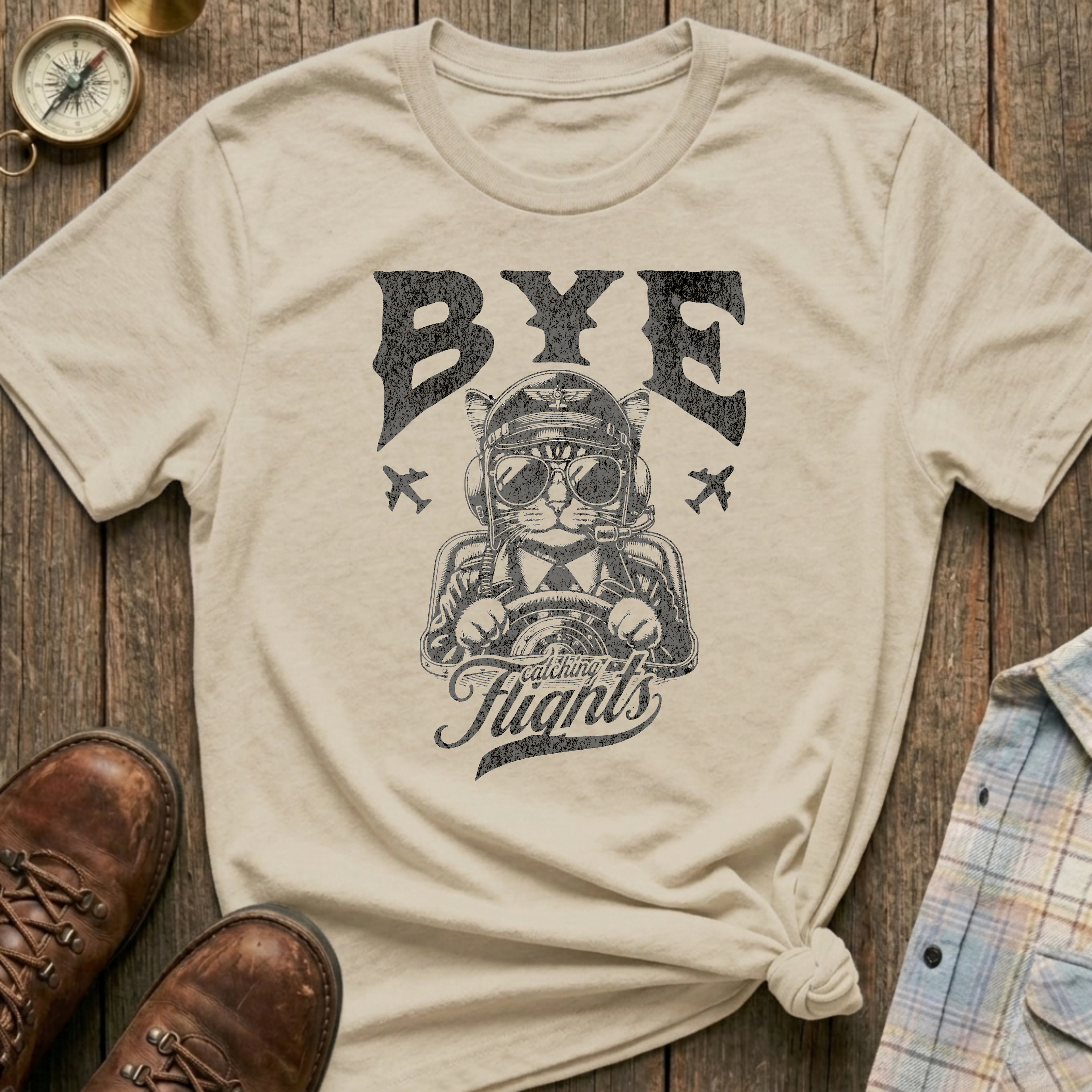 Bye Pilot Cat T-Shirt