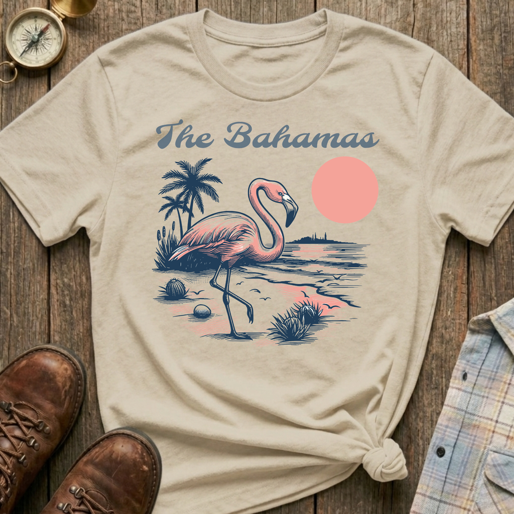 Bahamas Flamingo T‑Shirt