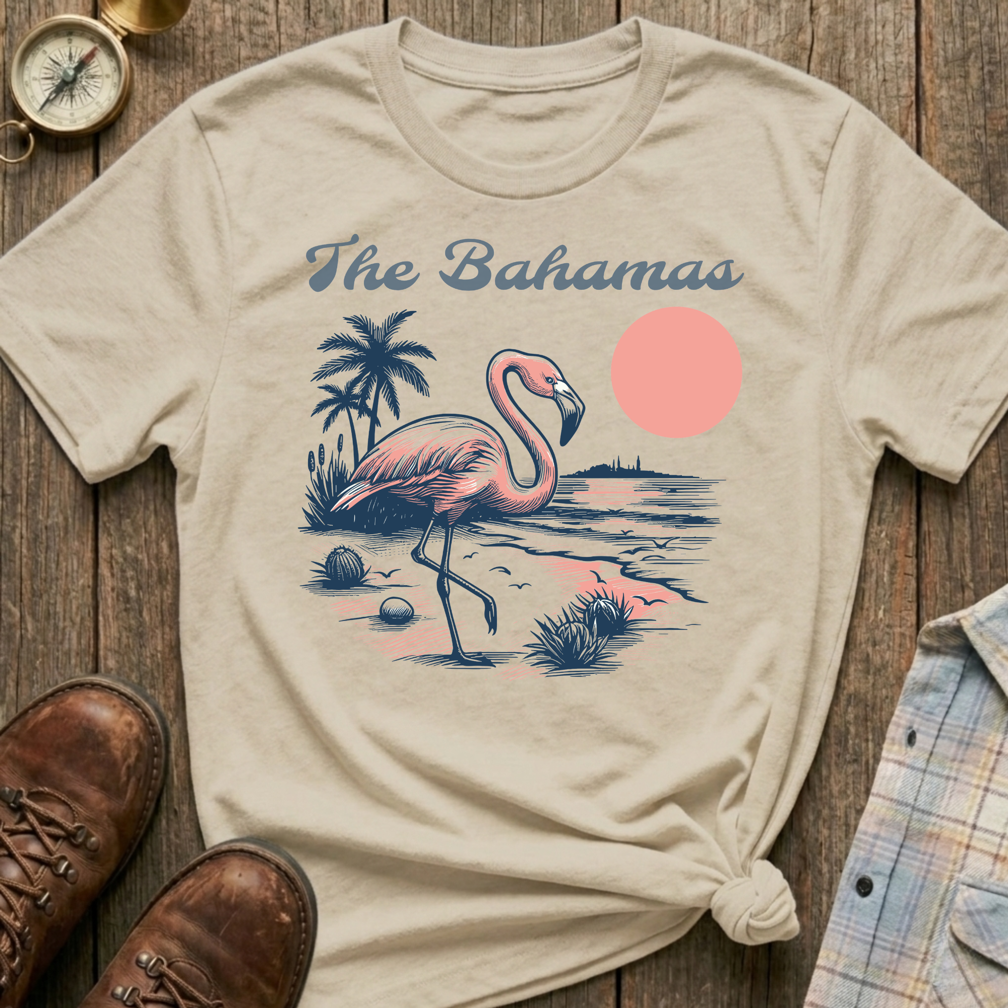 Bahamas Flamingo T‑Shirt