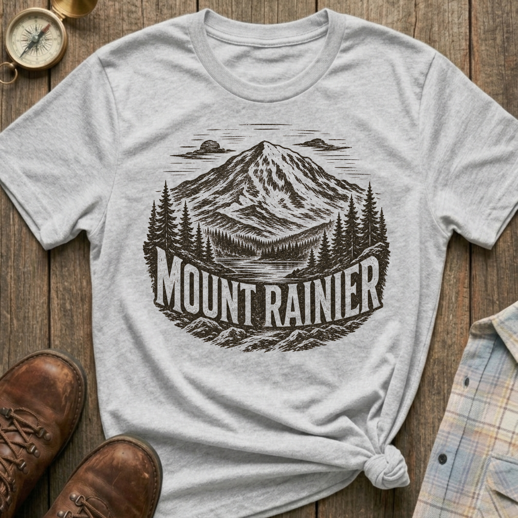 Mount Rainier Sketch T-Shirt