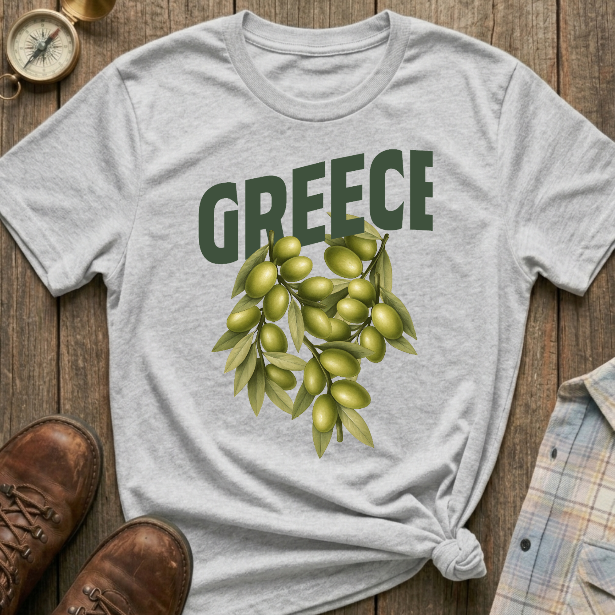 Greece Olive T-Shirt