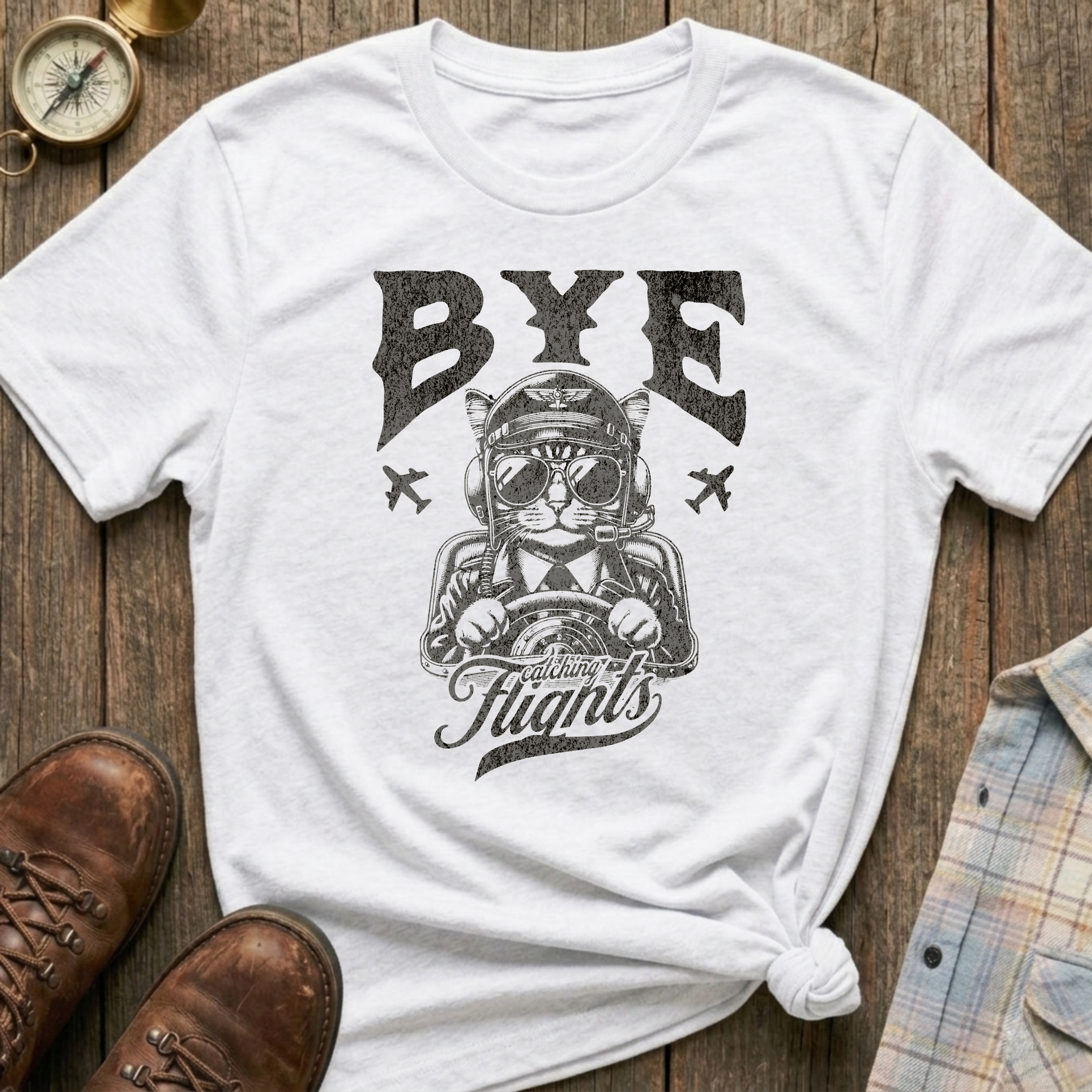 Bye Pilot Cat T-Shirt