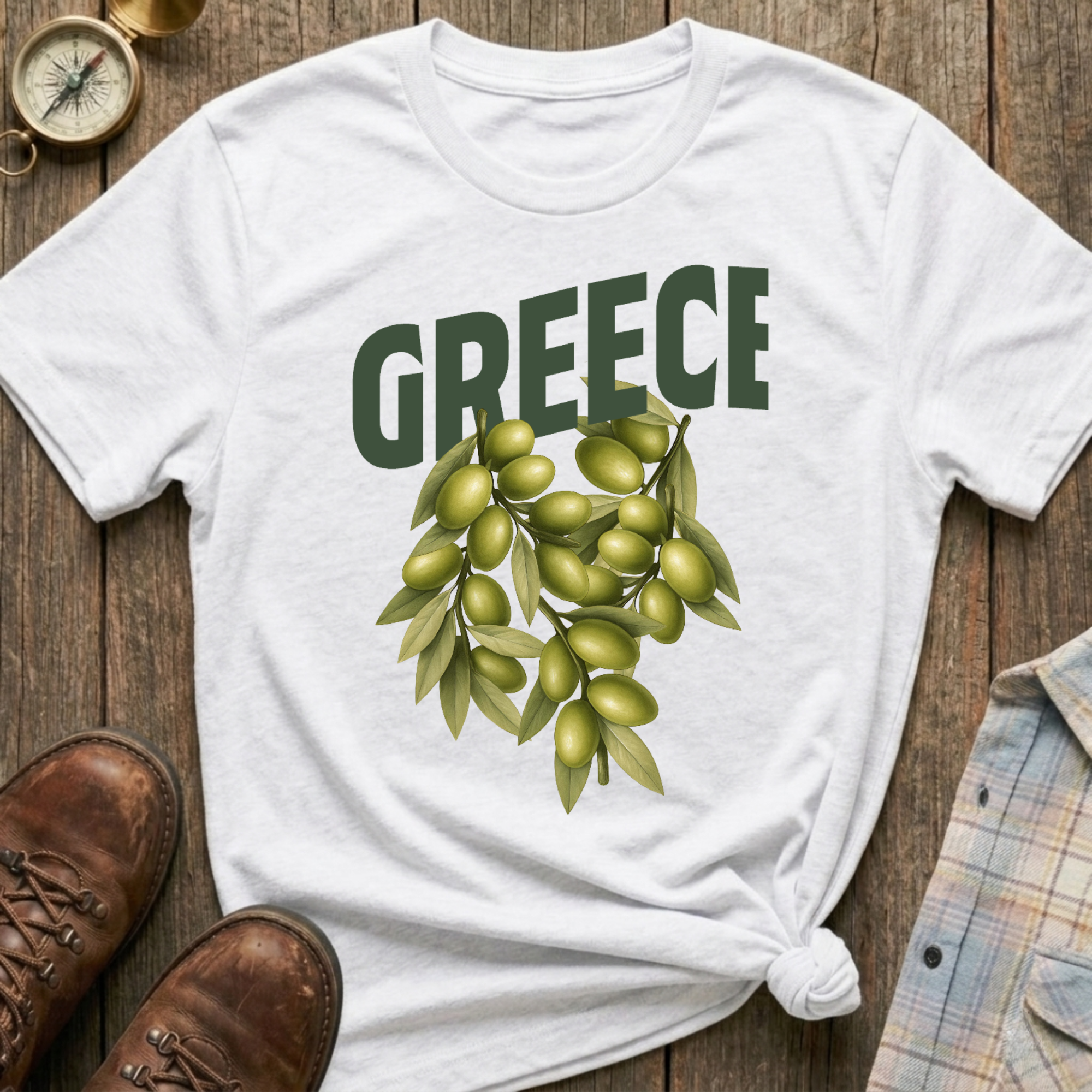 Greece Olive T-Shirt